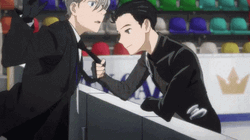 Yuri On Ice Yuuri Pulling Victor Tie GIF