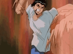 Yusuke Fighting Yu Yu Hakusho GIF
