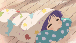 Yuyushiki Anime Sleeping On The Floor