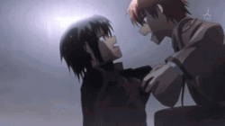 Yuzuri Hugging Ayato In Angel Beats GIF