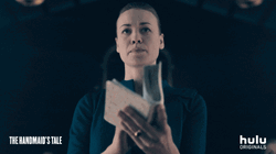 Yvonne Strahovski Handmaid's Tale Book GIF