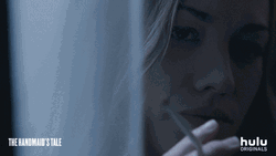 Yvonne Strahovski Handmaid's Tale Smoking GIF