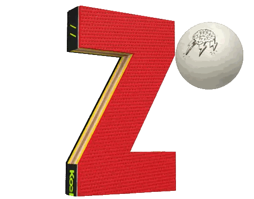 Z Letter Next To White Ball With Lightning Sticker