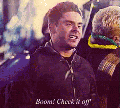 Zac Efron Check List GIF
