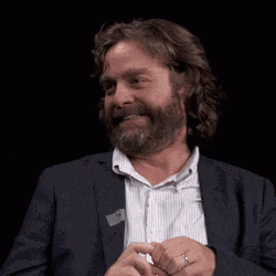 Zach Galifianakis Awkward Smile GIF