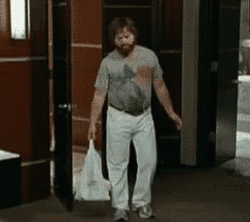 Zach Galifianakis Looking Down The Hang Over GIF