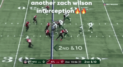 Zach Wilson Interception on Football Field