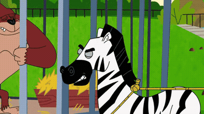 Zebra In Cage With Gorilla Background GIF