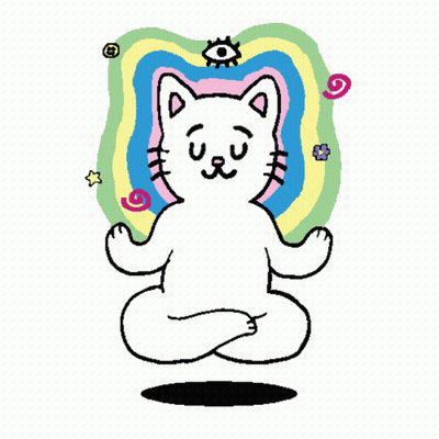 Zen Cat Meditating GIF