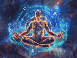 Zen Meditation Chakras Illustration GIF