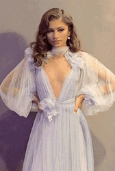 Zendaya Wearing Tulle Dress GIF