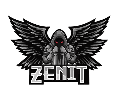 Zenit Logo Hooded Winged Figure With Red Eyes Sticker