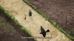 Zenitsu Tanjiro Start Running GIF