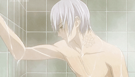 Zero Kiryu Showering Vampire Knight Anime GIF