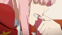 Zero Two Nail Biter GIF