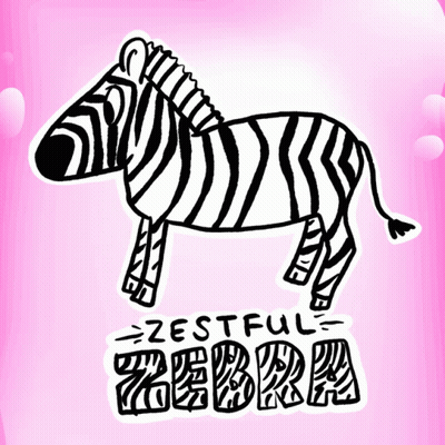 Zestful Zebra Black And White Drawing GIF