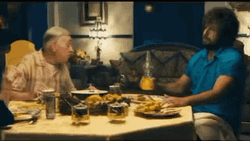 Zohan Drinking With Old Man GIF
