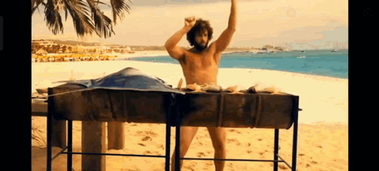 Zohan Grilling At The Beach GIF
