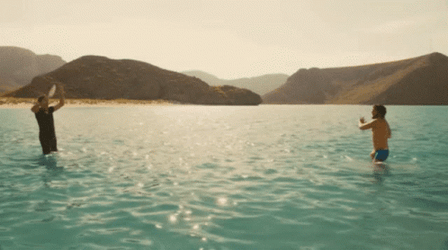 Zohan Playing At The Beach GIF