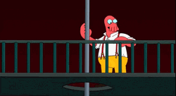  Zoidberg Go Down Through Pole GIF