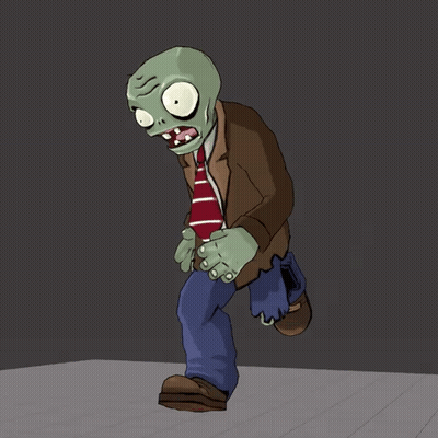Zombie In Brown Jacket And Tie GIF