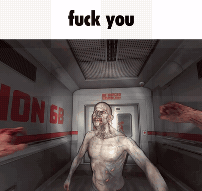 Zombie In Hallway Saying Fuck You GIF