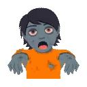 Zombie In Orange Shirt With Tongue Out Sticker