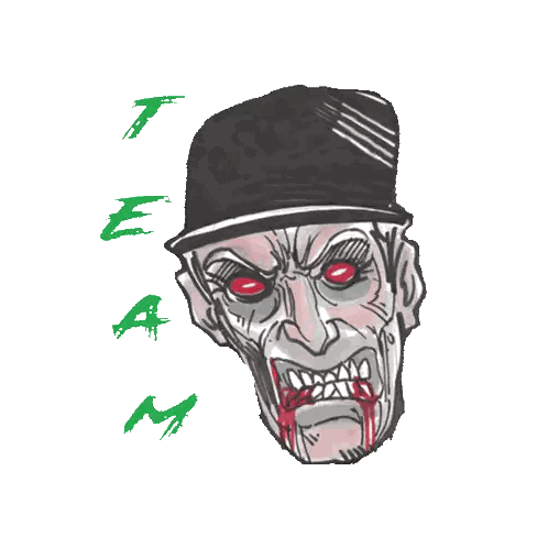 Zombie In Top Hat With Team Sticker