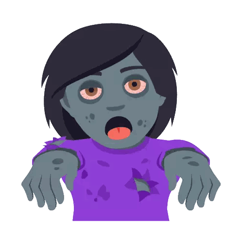 Zombie With Purple Shirt Sticker