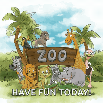 Zoo Sign With Animals GIF