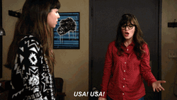 Zooey Deschanel Supporting Usa GIF