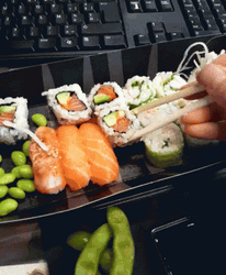 Zooming In Sushi GIF
