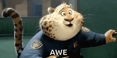 Zootopia Cheetah In Police Uniform Holding Baton GIF