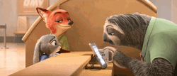 Zootopia Sloth Tapping On Tablet GIF