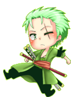 Zoro One Piece Chibi Sticker GIF