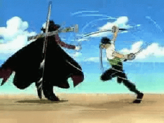 Zoro Vs Dracule Mihawk GIF