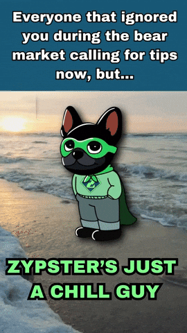 Zypster 'S Just A Chill Guy Poster With A Cartoon Dog GIF
