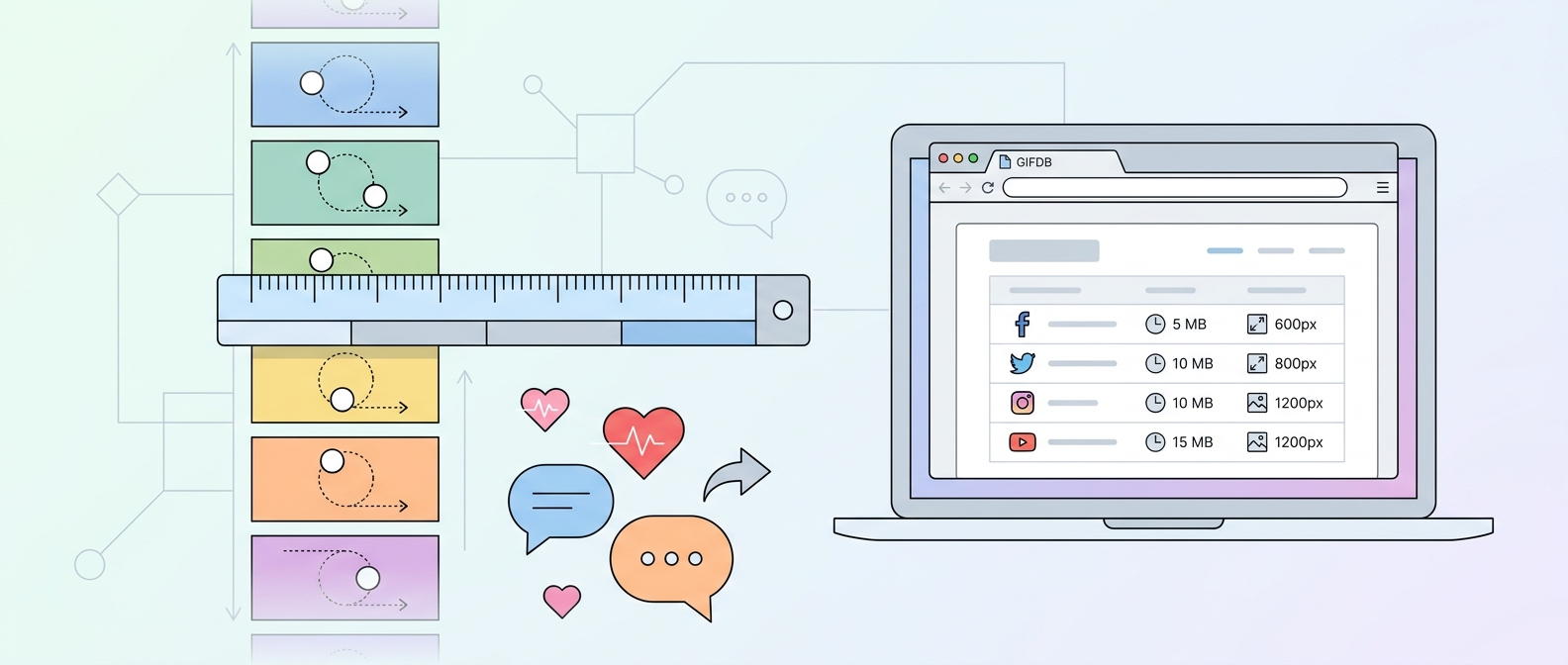 GIF Size Limits for Every Social Media Platform - illustration