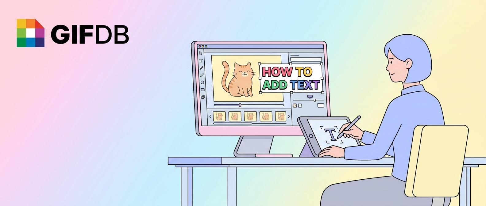 How to Add Text to a GIF - illustration