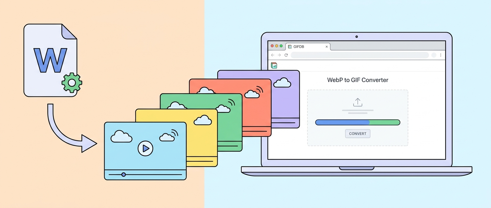 How to Convert WebP to GIF - illustration