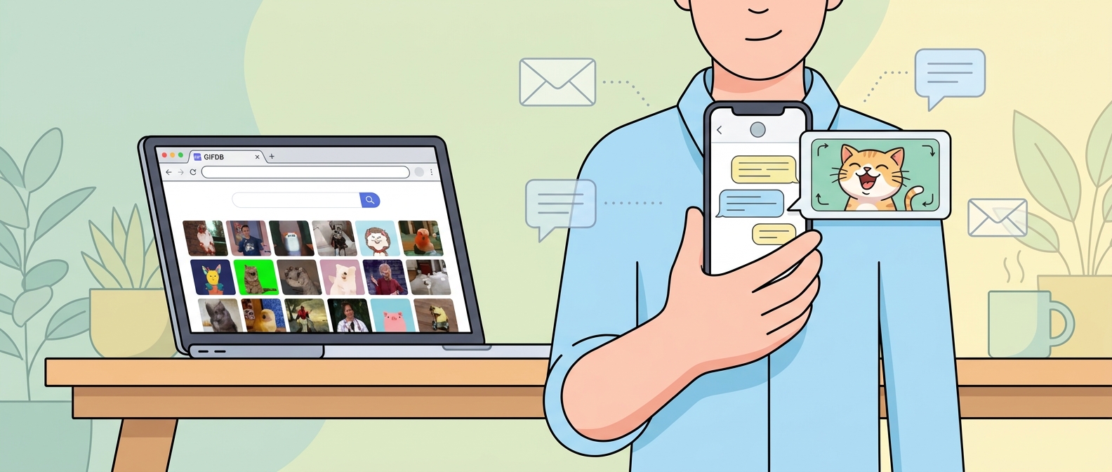 How to Send GIFs on WhatsApp - illustration