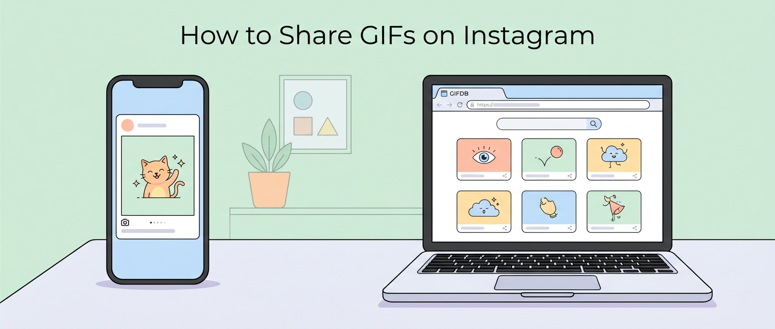 How to Share GIFs on Instagram - illustration